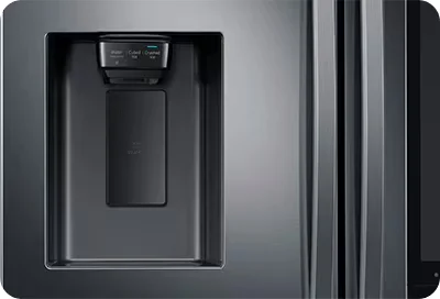 Dispensador de agua de un nevecón Samsung acabado negro